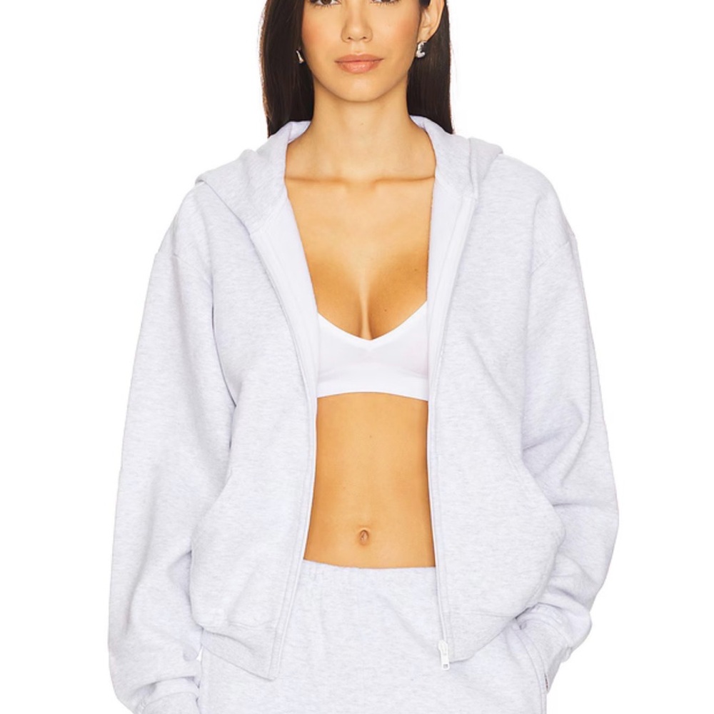 Skims Women's White Zip-Up Hoodie